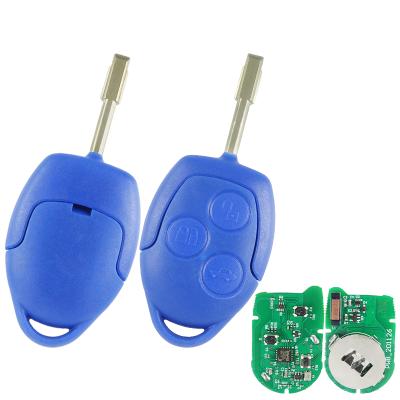 China Aftermarket For Ford Transit FO21 Blue Uncut Blade 3 Button Remote Key With ASK 433MHz, 4D63 CHIP For-RK-12F for sale