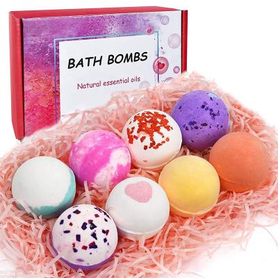 China Free Shipping Home Custom Round Shape Organic Spa Moisturizing Bath Bomb Gift Set for sale