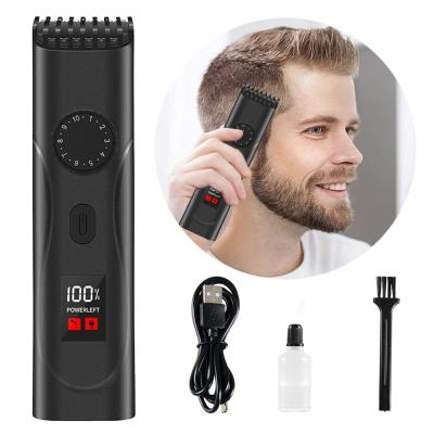 China Multi-functional professional rechargeable waterproof rechargeable LED display trimmer hair clipper for sale