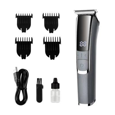 China Waterproof Rechargeable LCD Display Rechargeable Hair Trimmer Clipper for sale