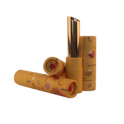 China Eco - Friendly Lipstick Grade Lip Balm Round Paper Tube Cosmetic Packaging for sale