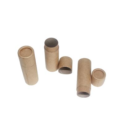 China Brown Cylinder Lift Up Kraft Paper Tube Recyclable Eco Friendly Packaging For Lip Balm Container for sale