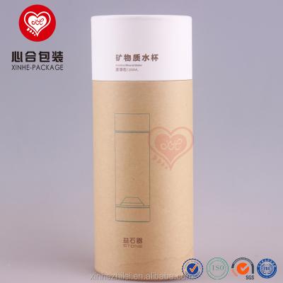 China 8.5cm Diameter X 20cm Size Round Biodegradable Kraft Paper Tube Packing / Wine Glass Gift Single Cylindrical Paper Box for sale