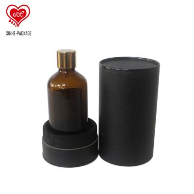 China Customized Perfume Bottle Packaging Customized Beauty Personal Care Kraft Paper Tube Packaging Eco-Friendly Luxury Perfume Glass Bottle Round Packaging Box for sale