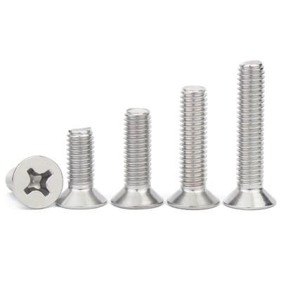 China DIN965 Stainless Steel Flat Cross Recessed Countersunk Head Screw for sale