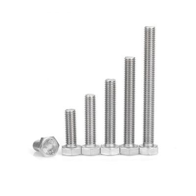 China DIN933 Stainless Steel Full Thread Construction Bolt / Thin Rod Half Thread Hexagon Head Bolt M18 M20 M22 M24 for sale