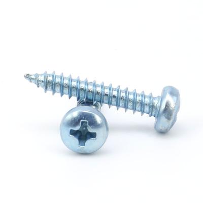 China Factory Supply Attractive Price Flat White Galvanized Carbon Steel Cross Recessed Self Tapping Screw for sale