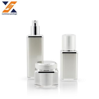 China Single Wall Double Wall Cream Containers Acrylic Skin Whitening Face Cream Cosmetic Jar And Bottle for sale