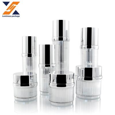 China Popular Luxury Airless Cosmetic Plastic Jar 15/30/50g Lotion Toner Pump Bottle 30/50/100/120ml Eye Serum Cream Jar for sale