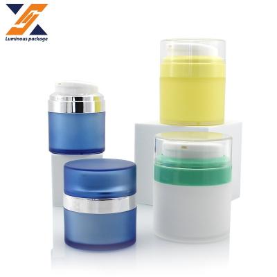 China 15ml 30ml 50ml Luxury Acrylic Airless Plastic Bottle Cosmetic Airless Jar With Pump for sale