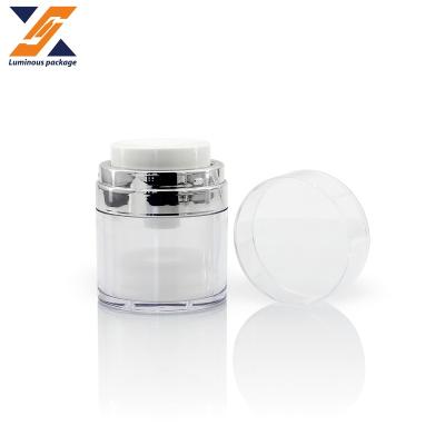 China Popular 15g 30g 50g Pump Bottle Jar Face Cream Lotion Airless Bottle Airless Jar Cosmetic Packaging Container for sale