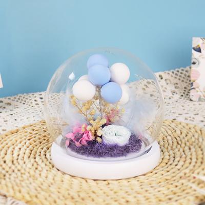 China Time Light YS-042 Valentine Present Glass Dome LED Handmade/Extended Storage Preserved Eternal Rose Fresh Flower Rose Hand Picked Perpetual Rose for sale