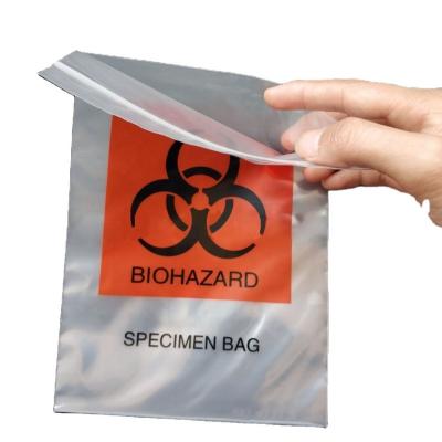 China Biohazard Recyclable Transparent Specimen Transport Medical Waste Bag for sale