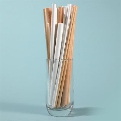 China Recyclable Eco friendly disposable kraft paper bubble tea straw Individually wrapped drinking paper straws for sale