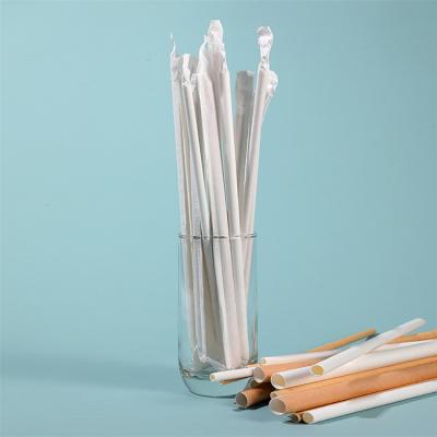 China Recyclable Manufacturer Disposable Biodegradable White paper straw Eco Friendly Bubble Tea Brown Kraft Paper Straws for sale