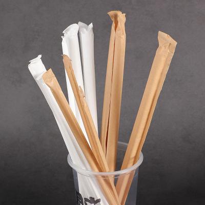 China Drinking Beverage RTS Disposable Boba Straws Individually Wrapped Drinking Plastic Straws for Bubble Tea for sale