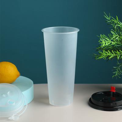 China Single Wall New design 16ozs milk tea pp plastic cup for sale