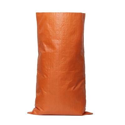 China Custom PP Woven Sack Orange Printed Laminated Polypropylene 25kg PP 50kg Woven Sack for sale