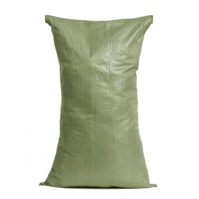 China Cheap Moisture Proof 55*95 Green Trash Earth Recycled PP Woven Construction Trash Bag for sale