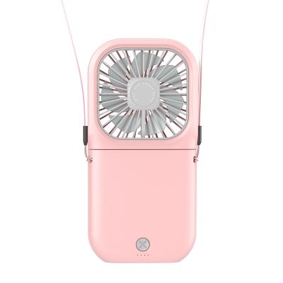 China HANGING FAN + NECK POWERBANK mini folding fan with 3000MAH powerbank for sale