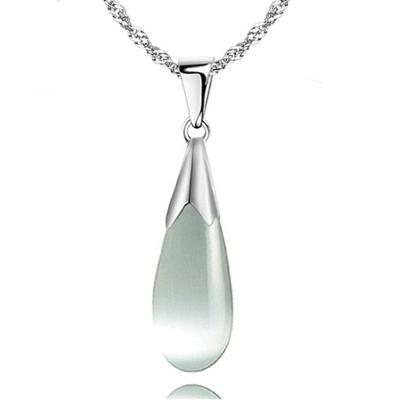 China FASHIONABLE Female 925 Color Pendant Stone Crystal Moonstone Lock Chain Jewelry Drop Korean Version For Women Silver Wedding for sale