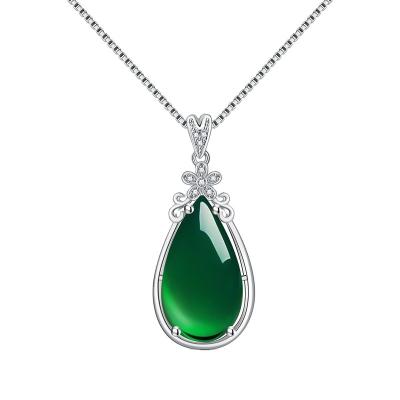 China GOLD&SILVER Neo-Gothic Island Silver Color Emerald Pendant Necklace For Men Women Anillos Emerald Bizuteria Pierscionki Pendants Drop Ship for sale