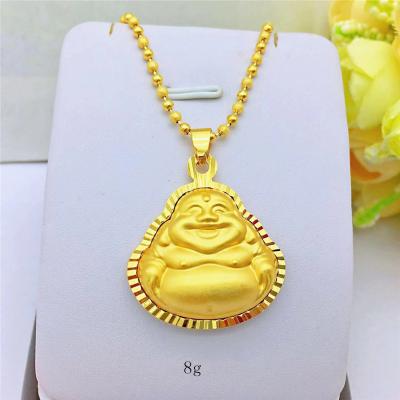 China Cute 14K Gold Buddha Pendant For Women's Birthday Gift Yellow Gold Necklace Chain Pendant No Chain Ornament No Jewelry Fade Female for sale