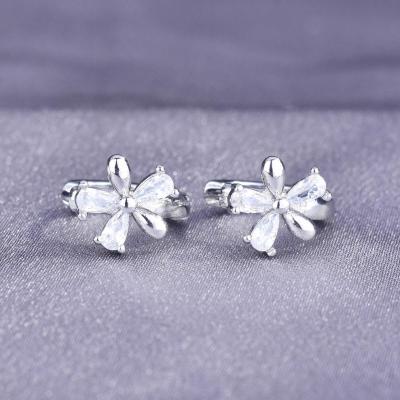 China Dropshipping Hyperbole New Fashion Classic Style Fashion Earrings Small Zircon Small Flower Silver Filled Earrings S925 Jewelry All-match for sale