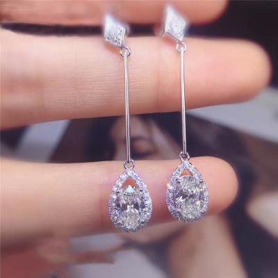 China CLASSIC Silver Plated S925 Diamond Earrings Women Gemstone Drop Earring Supplier Orecchini Jewelry Oorbellen Bizuteria for sale