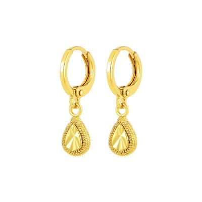 China Ethnic 24K Gold Drop Earrings For Women Fashion Jewelry Simple Earrings Charm Romantic Elegant Gold Female Daily Earring For Wedding for sale