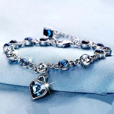 China Dropshipping 925 Sterling Silver Sapphire Bracelet For Women Jewelry Pulseira Bizuteria Neogothic de feminina Female Bracelet Gift For Her for sale