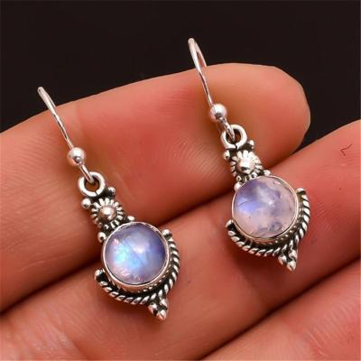 China The CLASSIC 925 Sterling Silver Moonstone Drop Earring for women women gemstone jewelry 925 silver drop garnet fine jewelry oorbellen earring for sale