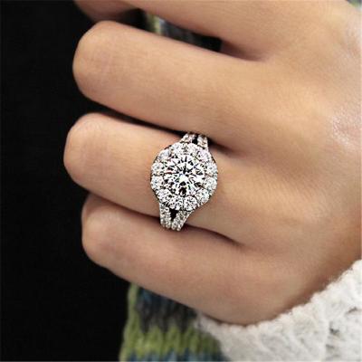 China CLASSIC Lightning-Encrusted 925 Silver Color Diamond Ring For Women Anillos Bizuteria Engagement Silver Topaz Gemstone S925 Jewelry Rings for sale