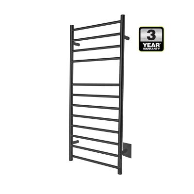 China Heater Modern Bathroom Black Heated Towel Rail Heated Drying Rack Towel Warmer for sale