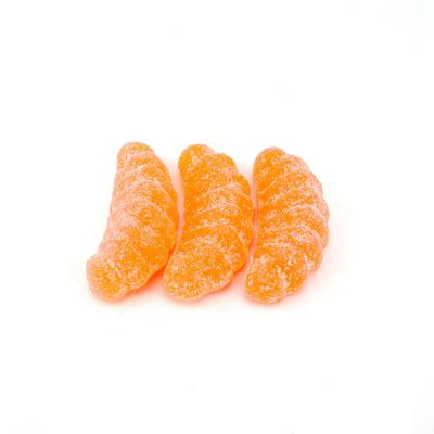 China 13g Natural Gummy Candy Orange Shape Person Packing Soft Candy for sale