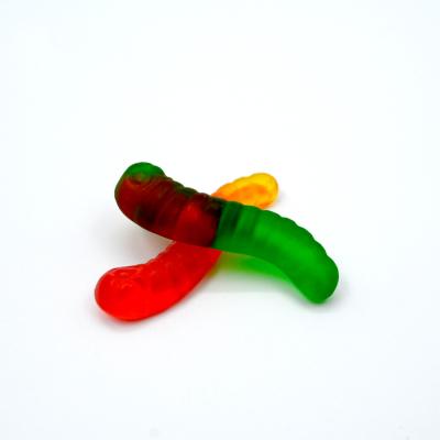 China Natural Oil Coated Worm Shape Chewy Gummy Candy Wholesale Halal Gummies For Kids for sale