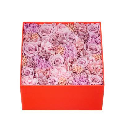 China Customized Preserved Flower Paper Box Rose Luxury Mama Packaging Wholesale Mothers Day Cardboard Mom Gift For Bouquets for sale