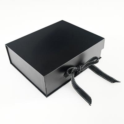 China Gift Box Recyclable Custom Paper Luxury Hair Shoe Folding Foldable Magnetic Packaging Gift Box With Ribbon for sale