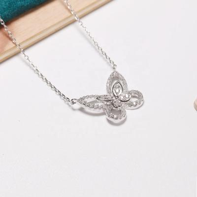 China Popular INS FASHION Gold Plated Necklace Gift S925 Sterling Silver Chain Butterfly Pendant Necklace For Women Jewelry for sale