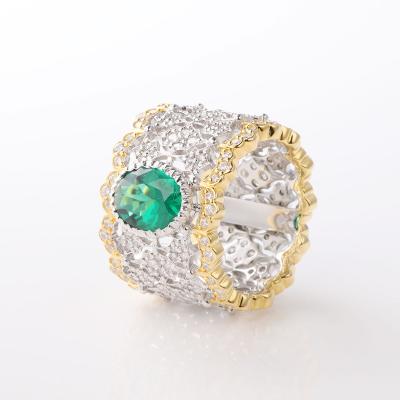 China Trendy Trendy Vintage Green Gemstone Engagement Seal Ring 18k Gold Plated Mens Rings For Men Jewelry for sale