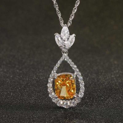 China Mom's Other Necklace 925 CZ Handmade Custom Zircon Pendant Necklace Sterling Silver Gemstone Necklace for sale