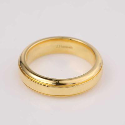 China Romantic Minimalist 925 Sterling Silver Smooth Lovers Circle Ring Plain 18K Gold Plated Band Rings for sale