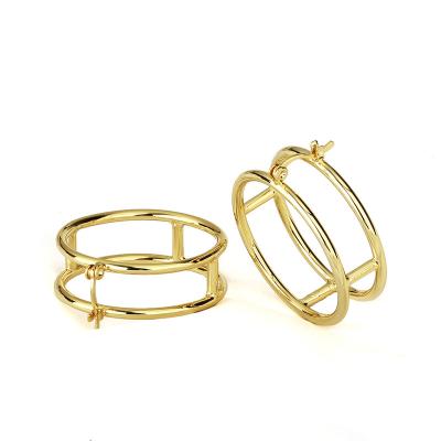 China Wholesale Custom Fashionable Women's Hoop Earrings China Logo Accepted Gold Plated Jewelry for sale