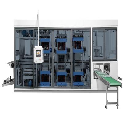 China Making plastic containers/boxes/trays/lids etc. LITAI Fully Automatic Four-station Plastic Thermoforming Machine for sale