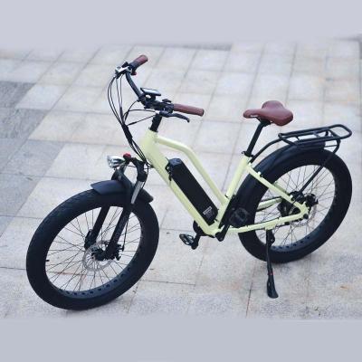 China Aluminum alloy 26 inch beach motor hub drive bafang style 48v 500w 750w 1000w electric bike fat cruiser female rear tire for sale