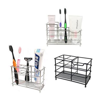 China Sustainable Family Use Standing Toothbrush Toothpaste Storage Stainless Steel Toothbrush Holder for sale