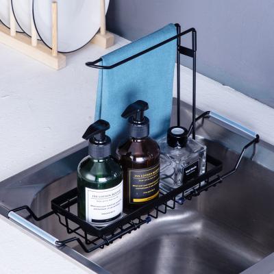 China Nordic Viable Stainless Steel Kitchen Organizer Sink Soap Sponge Organizer for sale