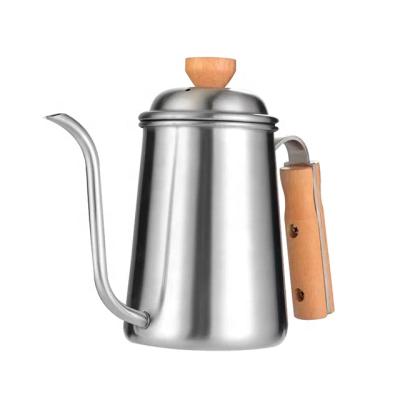 China New Design Durable Stainless Steel 650ml Gooseneck Spount Swivel Pour Drip Kettle Coffee Pot With Lid for sale