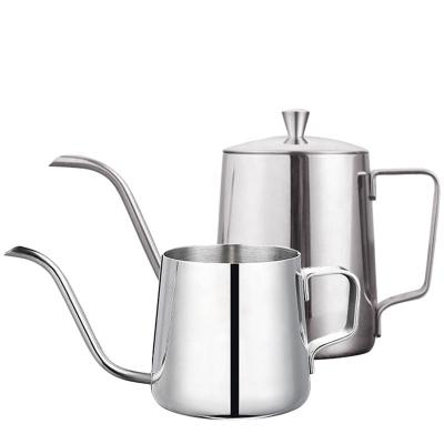 China Viable With Lid Gooseneck Kettle Drip Stainless Steel Fine Mouth Pour Over Kettle Coffee Teapot for sale