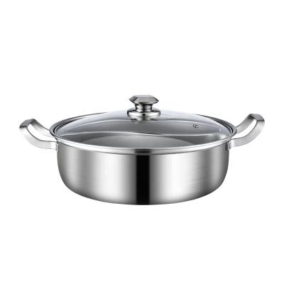 China 304 Stainless Steel Pot Two Flavors Sustainable Integral Casting Multifunctional Hot Pot for sale